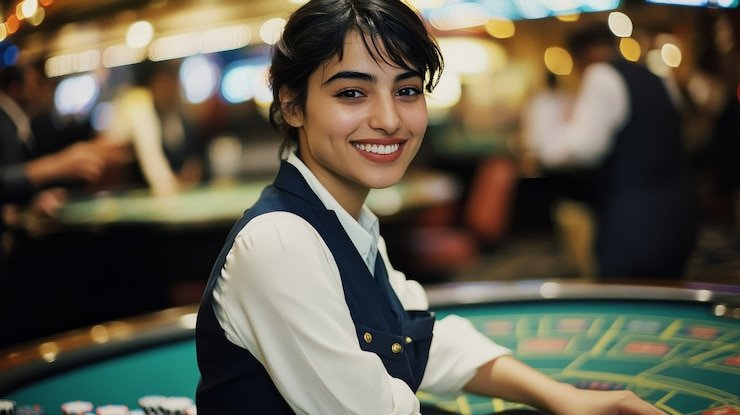 Live-dealer blackjack di retrogames dengan dealer profesional dan HD broadcast